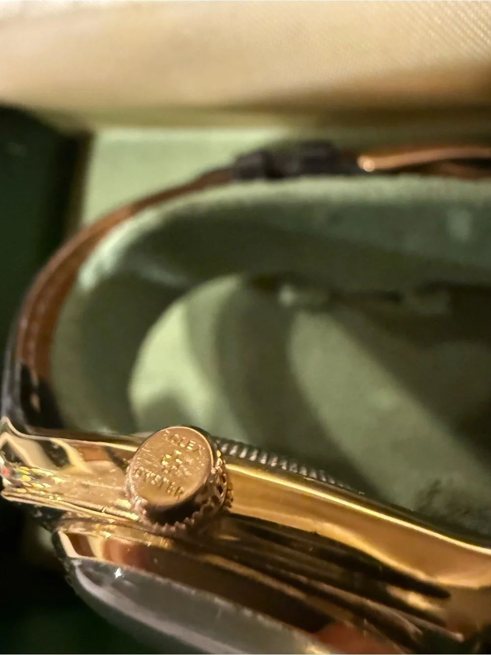 1944 Rolex Oyster Speedking 14 Gold Clad a Gold Dial with Black Leather Strap